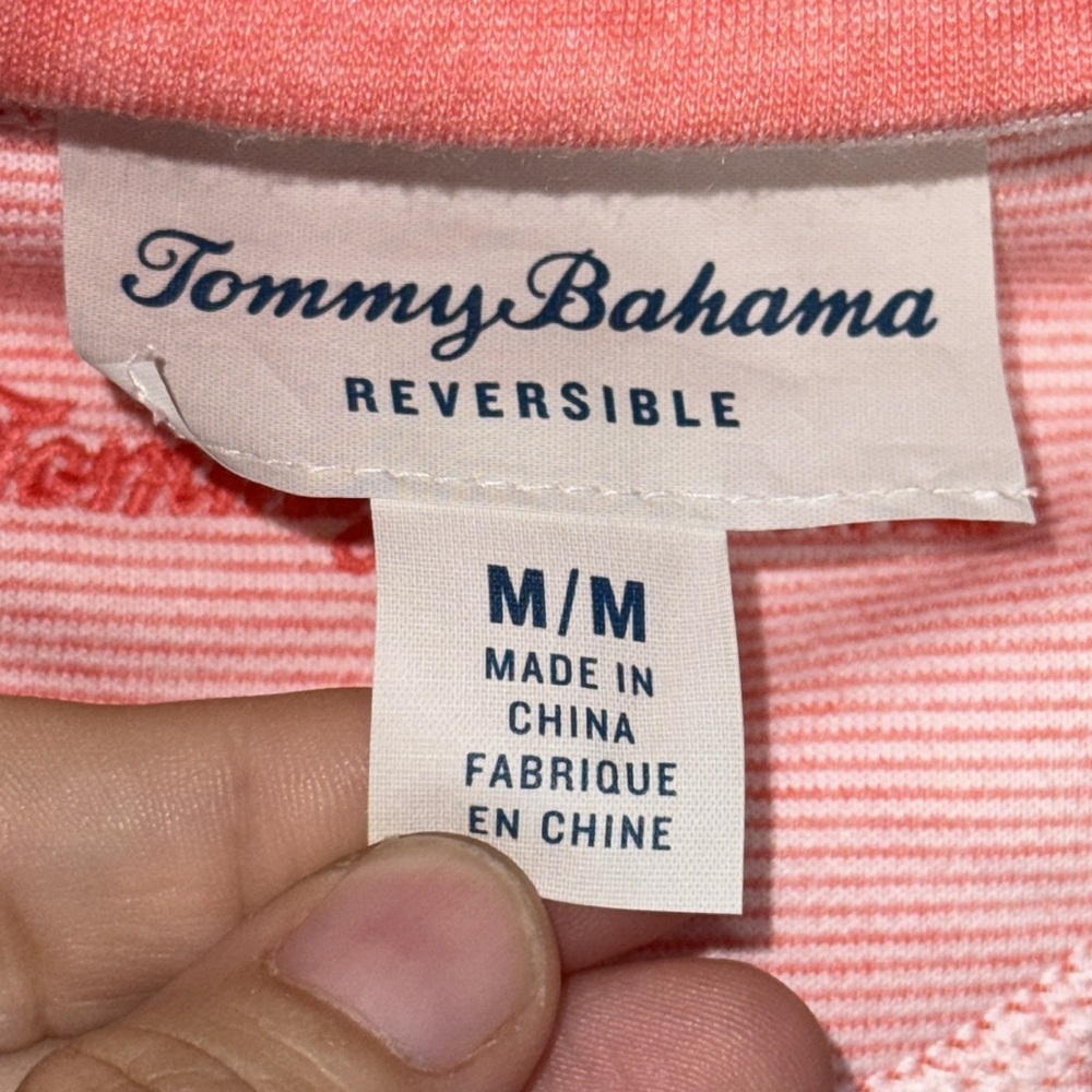Tommy Bahama Pink Quarter-Zip College Miami U Cozy Fall NWT Pullover Size Medium - Picture 10 of 10